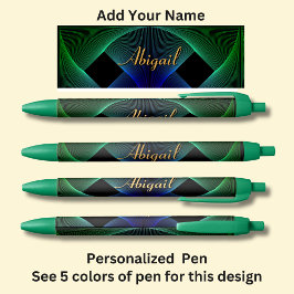 Caneta Preta Nome da alteração Giro verde-geométrico