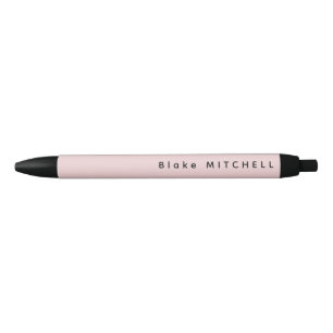 Caneta Preta Nome de Monograma Simples Rosa Cor-de-Rosa Única