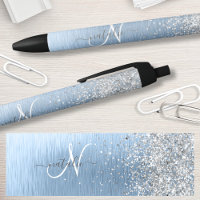 Nome do Monograma da Glitter de Prata de Metal Bru