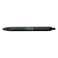 Nome do Script Elegante do Monograma Verde de Teal