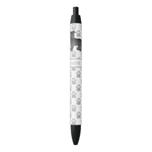 Caneta Preta Nome e Cão de Cartoon de Estilo Negro Inglês