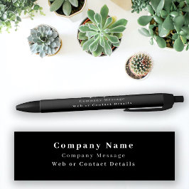 Caneta Preta Nome e texto da empresa