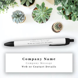Caneta Preta Nome e texto da empresa