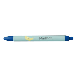 Caneta Preta Nome personalizado da banana pintada em azul