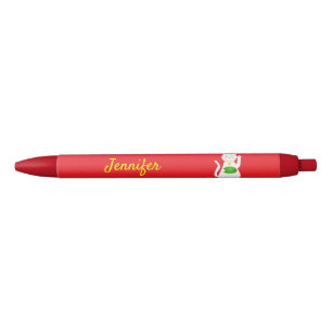 Caneta Preta Nome Personalizado de Gato Sortudo Oriental