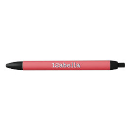 Caneta Preta Nome Personalizado Melancia Vermelho Chic Moderno 