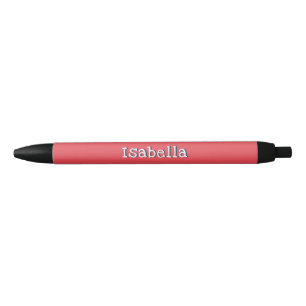 Caneta Preta Nome Personalizado Melancia Vermelho Chic Moderno 