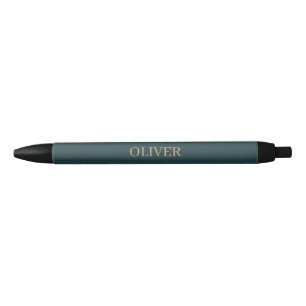 Caneta Preta Nome personalizado minimalista moderno profissiona