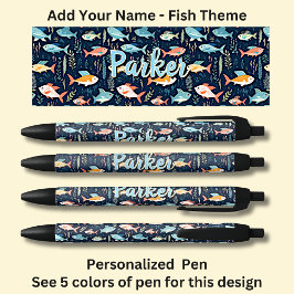 Caneta Preta Nome Personalizado, Pesca