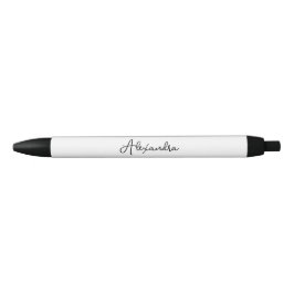 Caneta Preta Nome Personalizado Simples e Elegante em Script Br