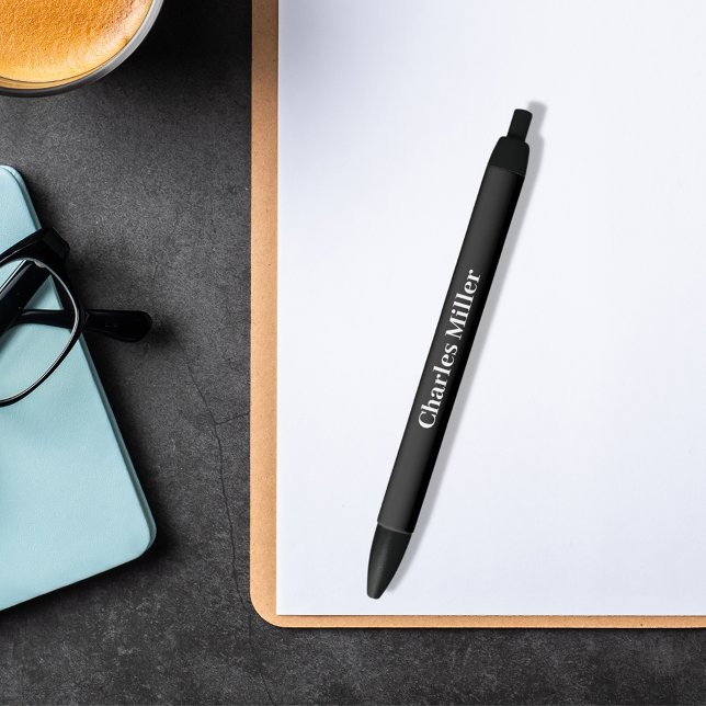 Caneta Preta Nome preto clássico simples (Criador carregado)