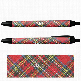 Caneta Preta Nome, Tinta Preta Xadrez Royal Stewart Tartan na M