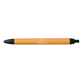 Caneta Preta Nomes personalizados laranja minimalista moderno