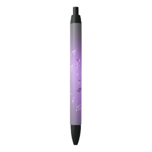 Caneta Preta Notas Musicais no Luar Lilac