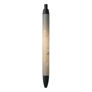 Caneta Preta Notas musicais no Ouro da Lua marrom