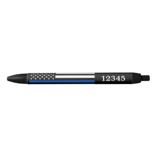 Caneta Preta Número de Crachá Personalizado de Linha Azul Fi