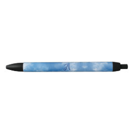 Caneta Preta Nuvem Aquarela Céu Azul Suave