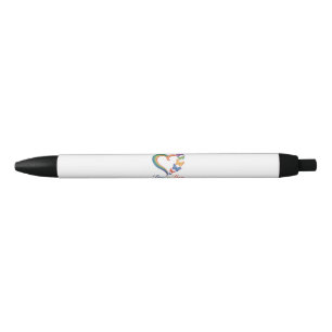 Caneta Preta o amor é amor lgbt borboleta coração arco-íris