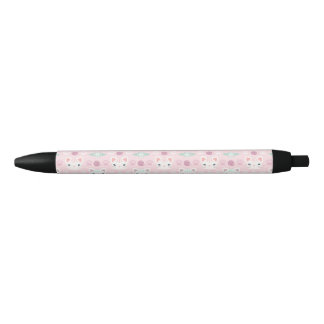 Caneta Preta O que é Legal, Kitty Cat em Rosa e Mint