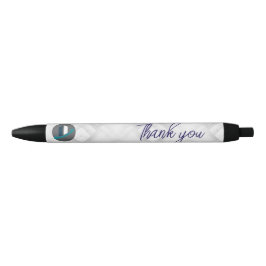Caneta Preta Obrigado & Logotipo branco