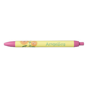 Caneta Preta Óculos de desenho animados bonitos e felizes