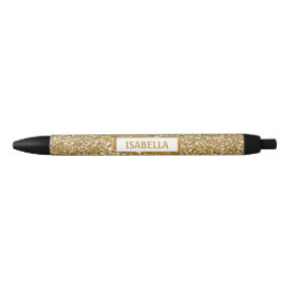 Caneta Preta Olhar textura brilhante amarelo dourado falso com 