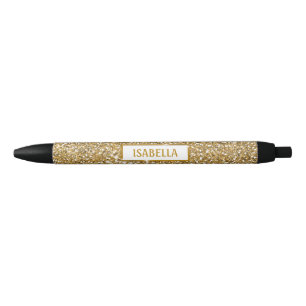 Caneta Preta Olhar textura brilhante amarelo dourado falso com