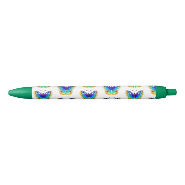 Caneta Preta Olho Peacock da Borboleta Arco-Íris (Frente)