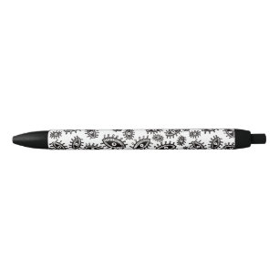 Caneta Preta Olhos duplos brancos