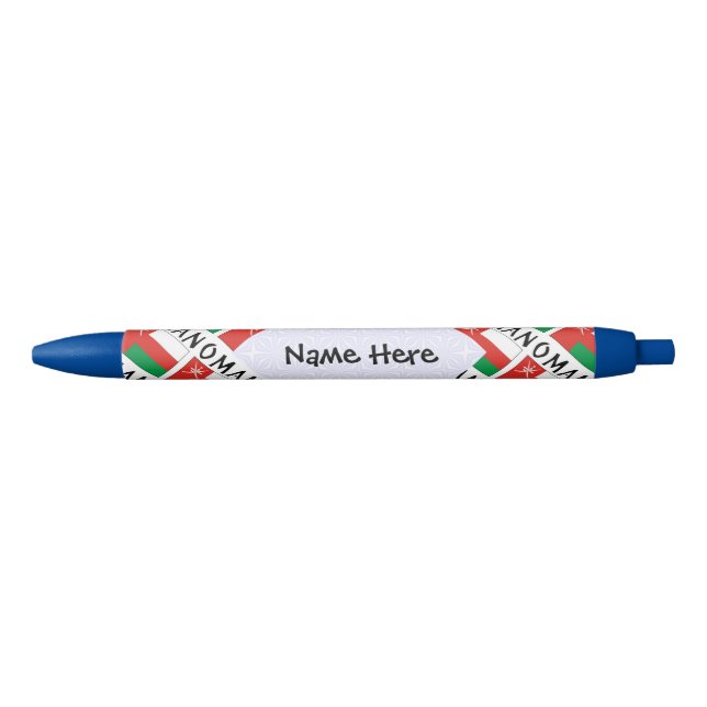Caneta Preta Oman Omani Flag Enviado Personalizado (Frente)