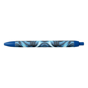 Caneta Preta Onda de Seda Azul