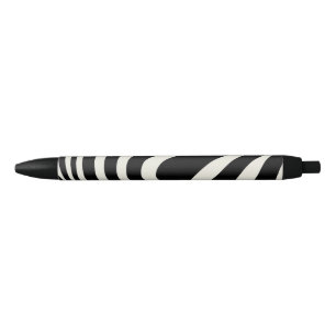 Caneta Preta Ondas de estilo retrô preto e branco