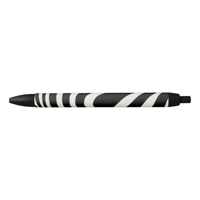 Caneta Preta Ondas de estilo retrô preto e branco (Frente)