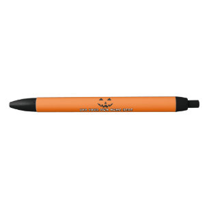 Caneta Preta Orange Pumpkin Personalizado Halloween Seu Nome