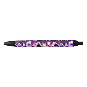 Caneta Preta Orgulho Genderfluid Listras Mármore Funky Boho Ret