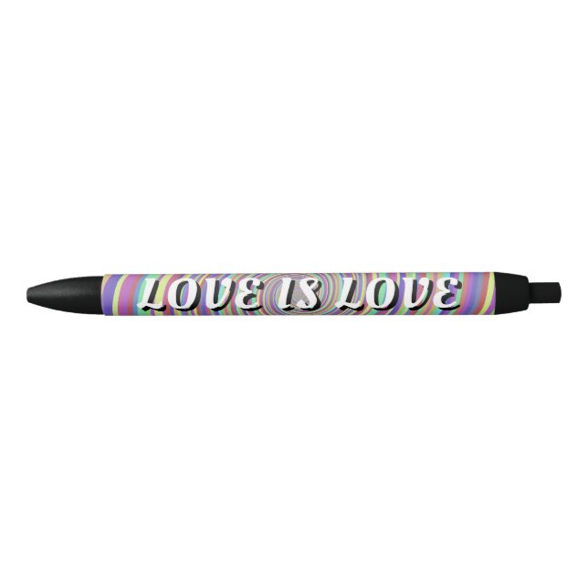 Caneta Preta Orgulho Love Is Love (Frente)