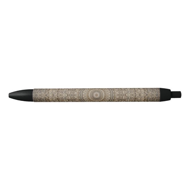 Caneta Preta Ouro Mandala (Frente)