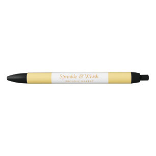 Caneta Preta Padaria Listras Amarelas Coração Vanilla Retrô