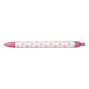 Caneta Preta Padrão Arco-Íris Rosa-Rosa-Boho