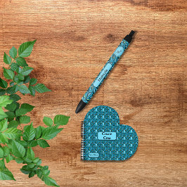 Caneta Preta Padrão Azul Deixa com Nome e Presente do Logotipo