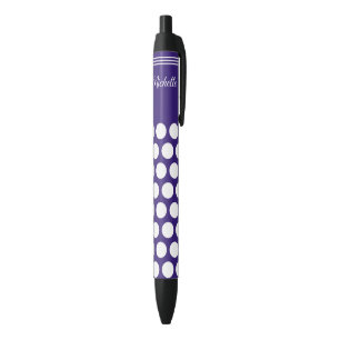 Caneta Preta Padrão Bolinhas em ultravioleta