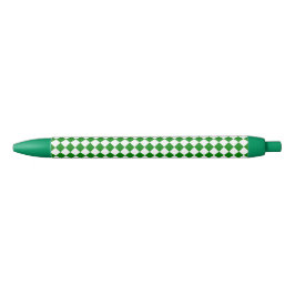 Caneta Preta Padrão Clássico de Chevron Verde e Branco Ousado