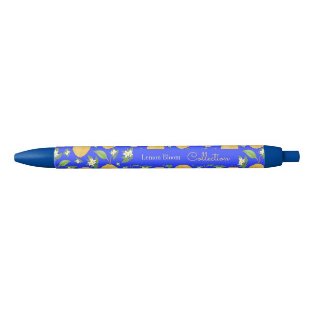 Caneta Preta Padrão da Coleção Lemon Bloom azul (Frente)