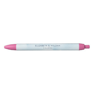 Caneta Preta Padrão de Aquarela Moderna Favor de Casamento
