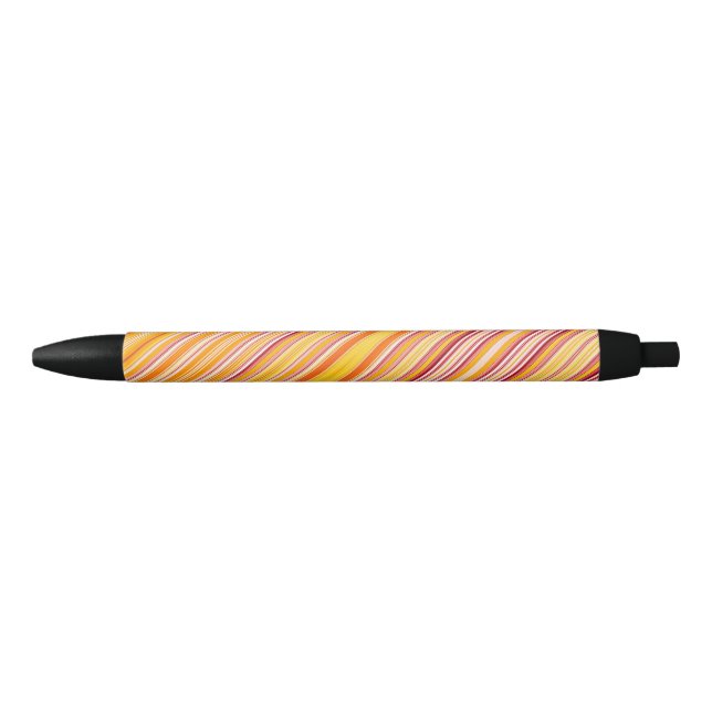 Caneta Preta Padrão de bandas laranja (Frente)
