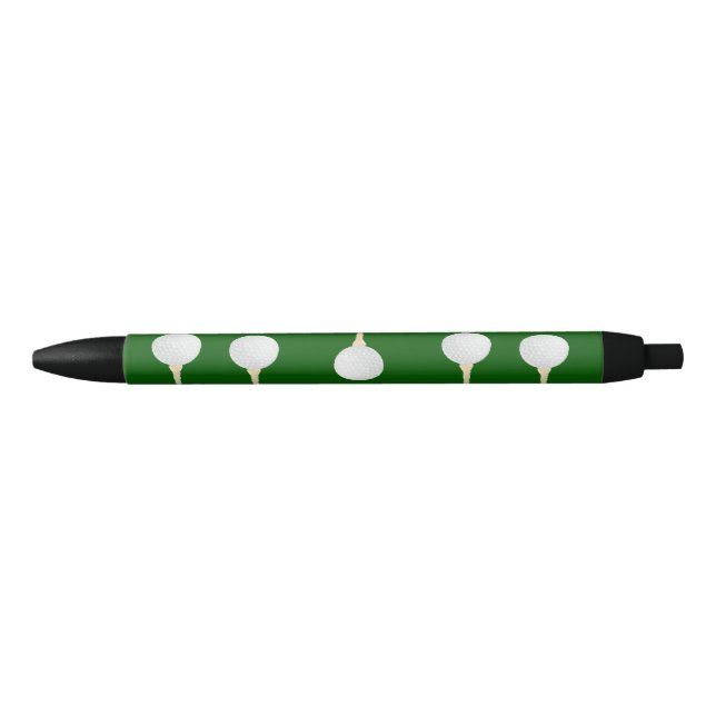Caneta Preta Padrão de bolas de golfe em verde (Frente)