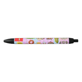 Caneta Preta padrão de comida divertida