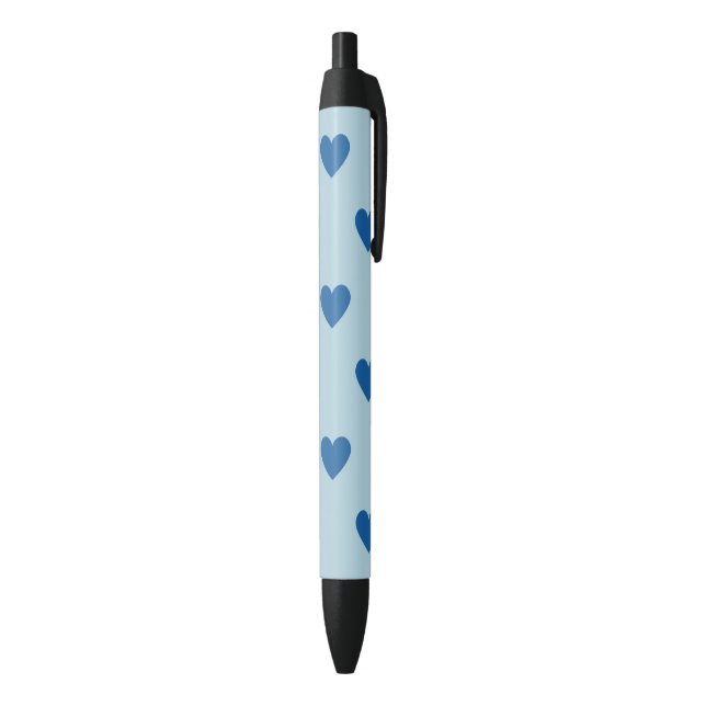 Caneta Preta Padrão de Coração Simples Azul (parte de inferior (Vertical))