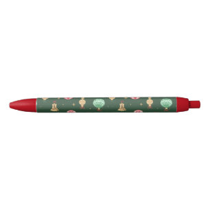 Caneta Preta Padrão de Enfeites de natal do estilo Vintage - Ve