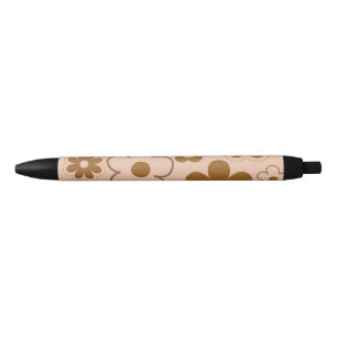 Caneta Preta Padrão de Flor de Hippie Y2K do Forno de Outono Ca